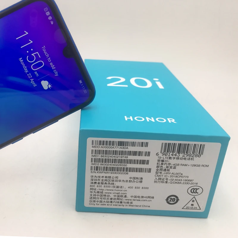 honor 20i honor 20 lite мобильный телефон 6,21 дюймов Android 9,0 FM разблокировка отпечаток лица смартфон