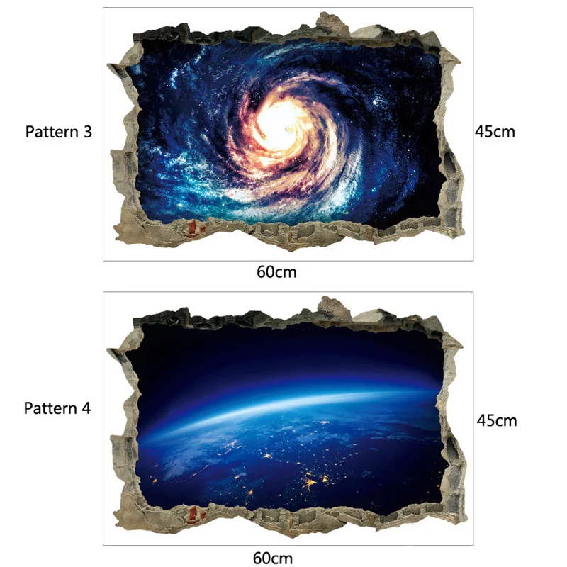 3D Звездная Вселенная серия сломанные Наклейки на стены для детей детские комнаты Спальня украшение дома наклейки Фреска Плакат Наклейка на стену