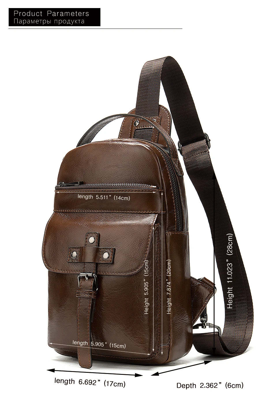 4 Men's Bag Leather Sling Bag Caual Men's Shoulder Bag Vintage Crossbody Bags for Men with Headphone Hole Travel Chest Pack