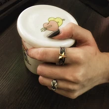 Los hombres de Plata estrella de cinco puntas Anillo de Dedo Punky de la Joyería Retro Fresco del Acero Inoxidable 316L de Los Hombres Del Motorista Anillo masculino femenino anillos de pareja