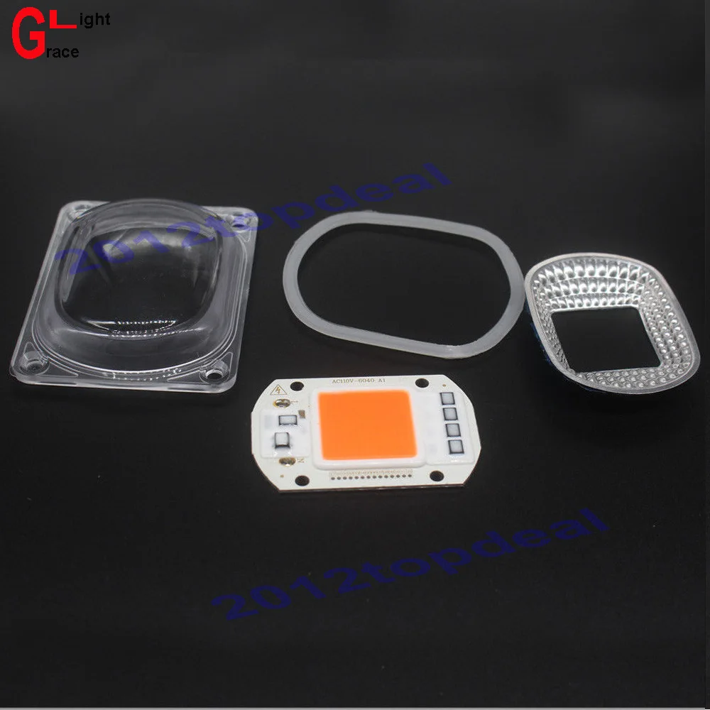 

1Set LED COB Grow Chip White Chip Lens Reflector 50W 30W 20W 110V/220V For LED Flood Light DIY Outdoor light