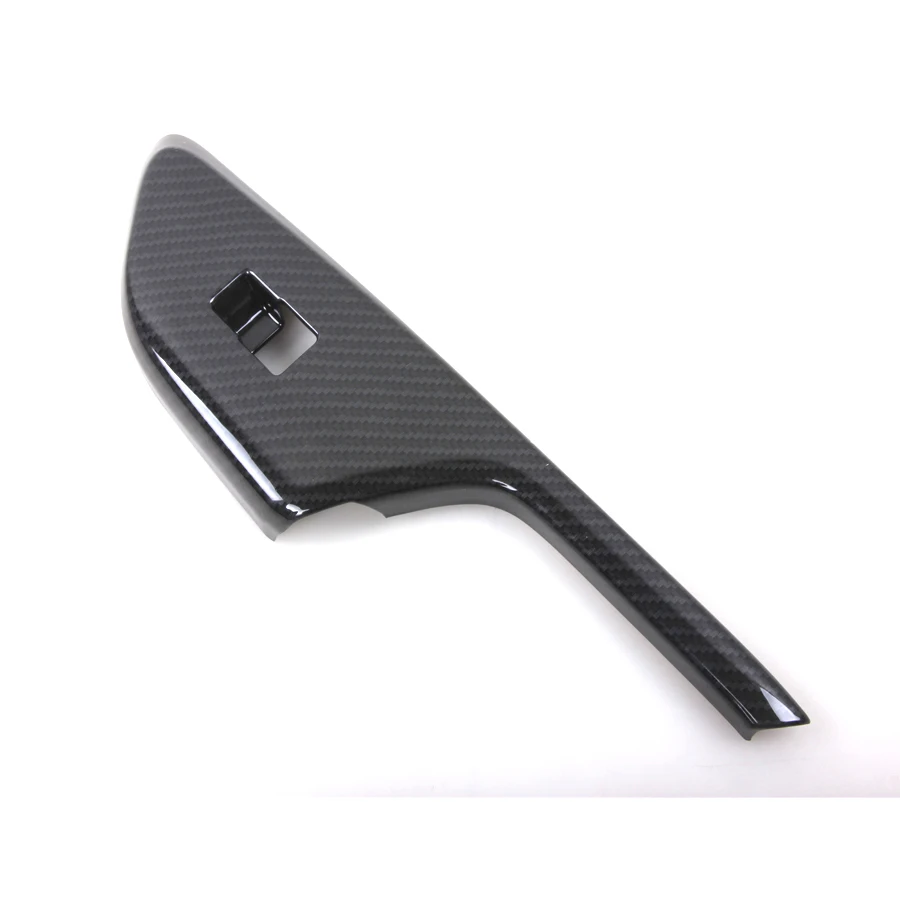  YAQUICKA 4x Carbon Fiber Style Car Interior Armrest Window Lift Switch Button Cover Trim Bezel For 
