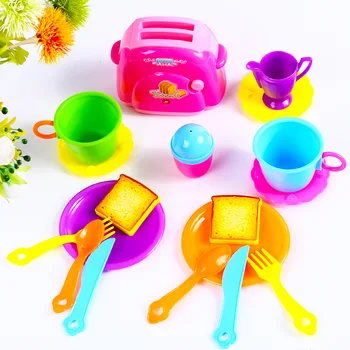 

Hot Sale New Simulation Small Household Appliances Microwave Oven Home Made Bread Machine Kitchens Children's Toys Set Girl Gift
