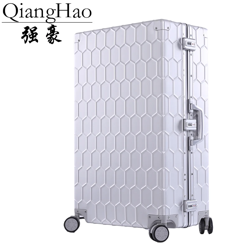 

100% Aluminum Alloy Business Travel Malas de viagem com rodinhas TSA Lock Cabin Trolley Suitcase Carry on Luggage