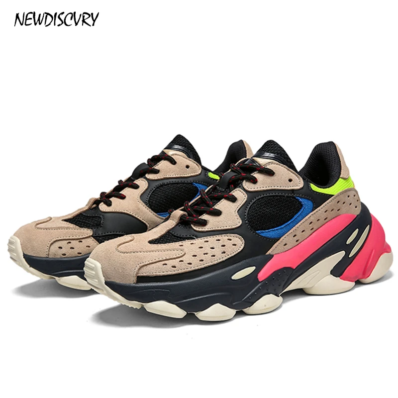 

NEWDISCVRY Breathable Street Men's Platform Sneakers 2019 Fashion Men Chunky Shoes Comfortable Man Dad Trainers Male Footwear