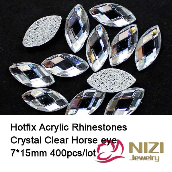 Hotfix Rhinestones Horse Eye Shape 400pcs Acrylic Rhinestones Flatback