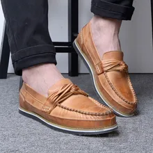 Moderne Italienische Sommer Stil Asakuchi Slip Westlichen Einfarbig Mark Gewinde Freizeitschuhe Männer Vollnarbenleder Männer Weiße Müßiggänger