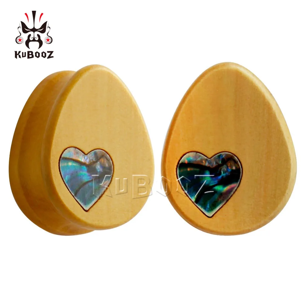 Kubooz piercing wood water drop ear gauges piercing plugs and tunnels