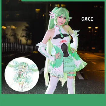 

Girl Racing Hatsune Miku cosplay Racing Suits Cosplay Costume Women Dress Hastune Miku Green Racing Uniforms Cosplay Costume