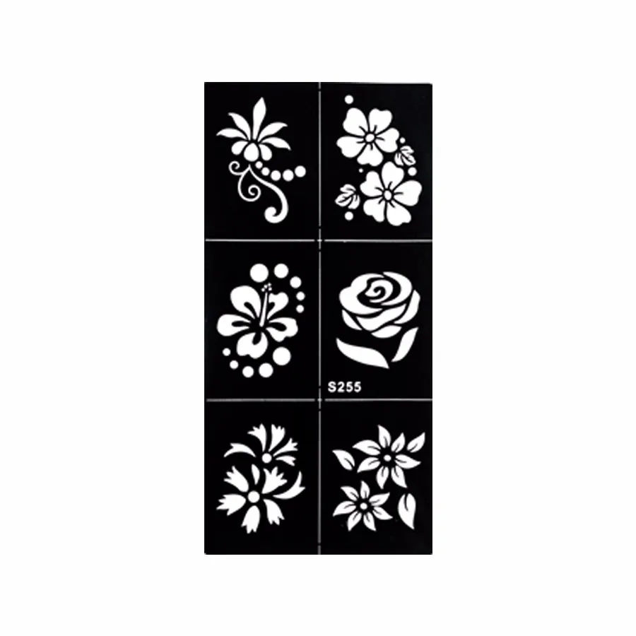 8 Sheet DIY Henna Tattoo Stencil Airbrush Painting Flower Butterfly Pattern Sexy Women Body Art Glitter Tattoo Templates S200#12 (6)