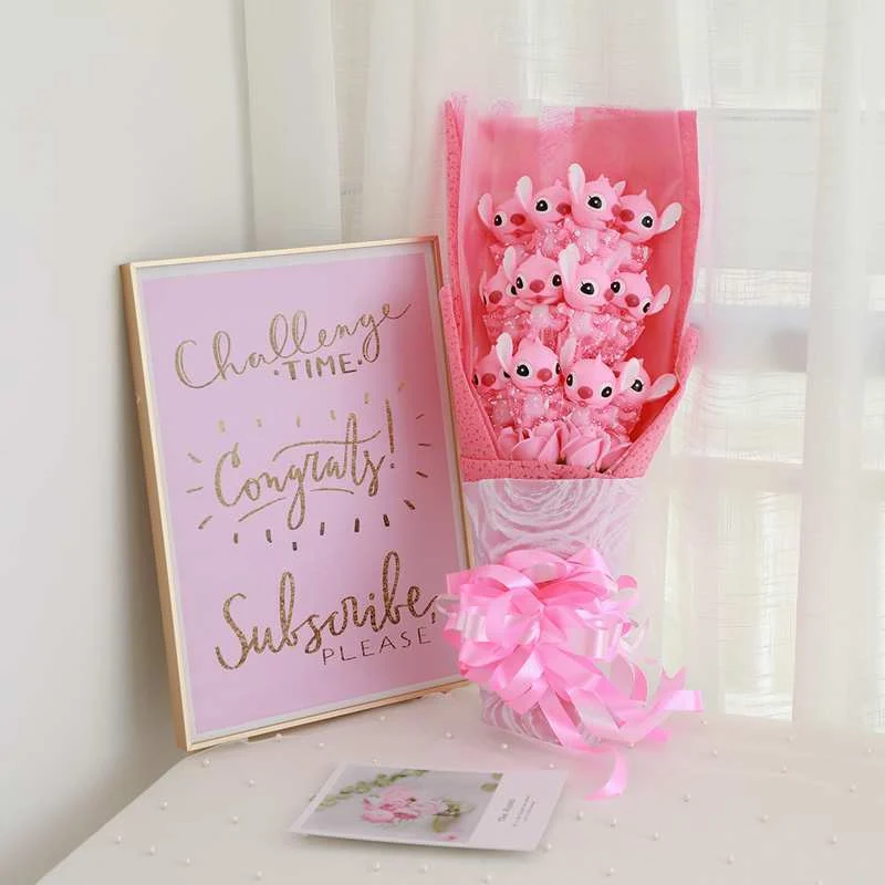 Прекрасный стежок и стежок Лило фестиваль подарок букет с поддельными цветами розы силиконовая кукла дети девушка подарки на день Святого Валентина