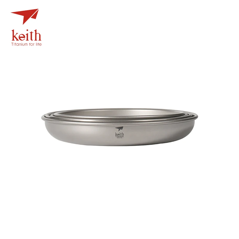 Keith titanio 4 unids en 1 platillo Platos al aire libre Vajilla camping senderismo Placas cuchillería picnic 300 ml-450 ml