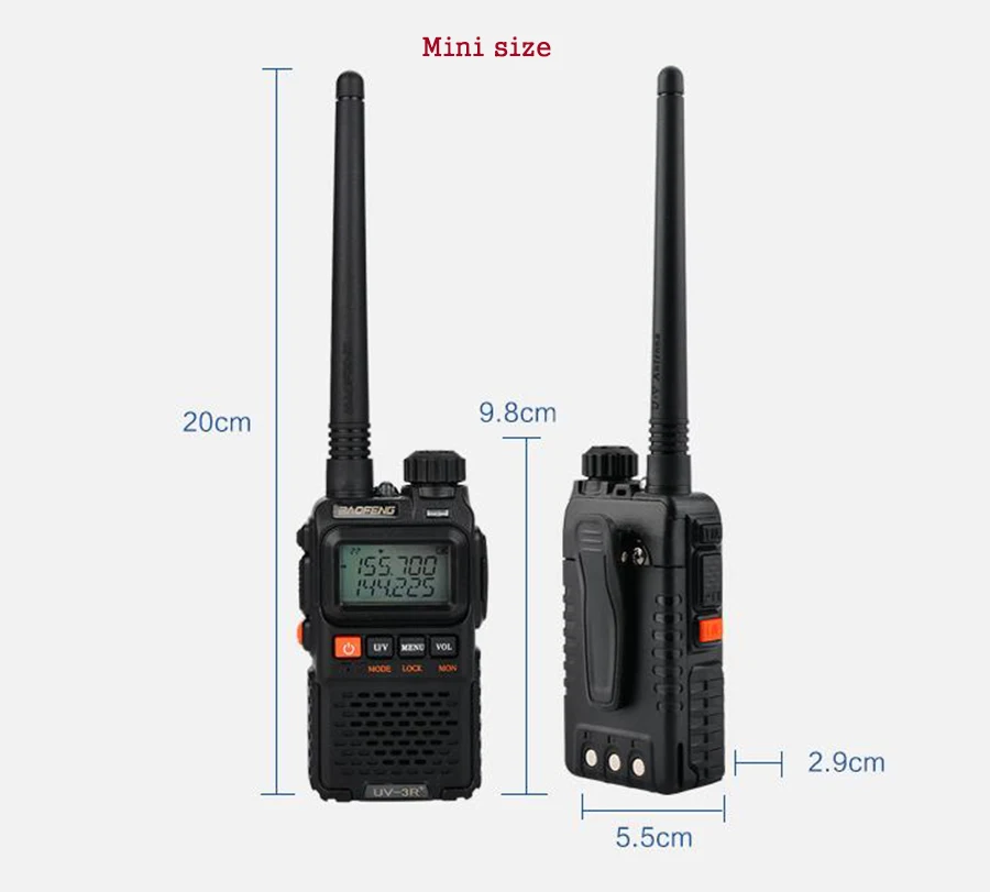 2 шт. радиостанция для ветчины 99ch vhf 136-174mhz uhf 400-470mhz walkie talkie двухдиапазонный радиоприемопередатчик vox для baofeng UV-3R plus