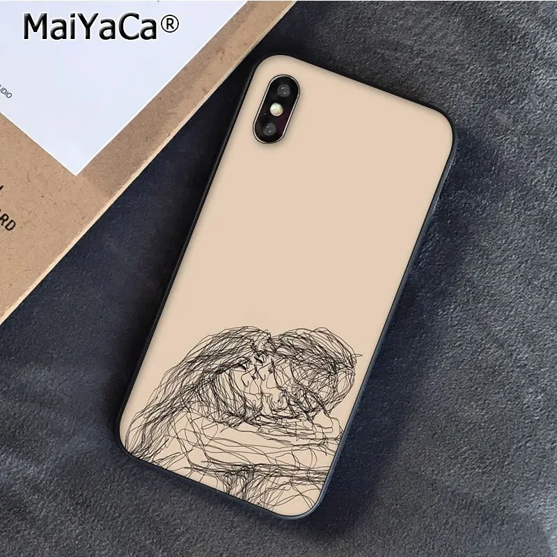 MaiYaCa Minimalist line couple hand Love Phone case For iphone 11 Pro 11Pro Max X XS MAX 6 6S 7 7plus 8 8Plus 5 5S XR