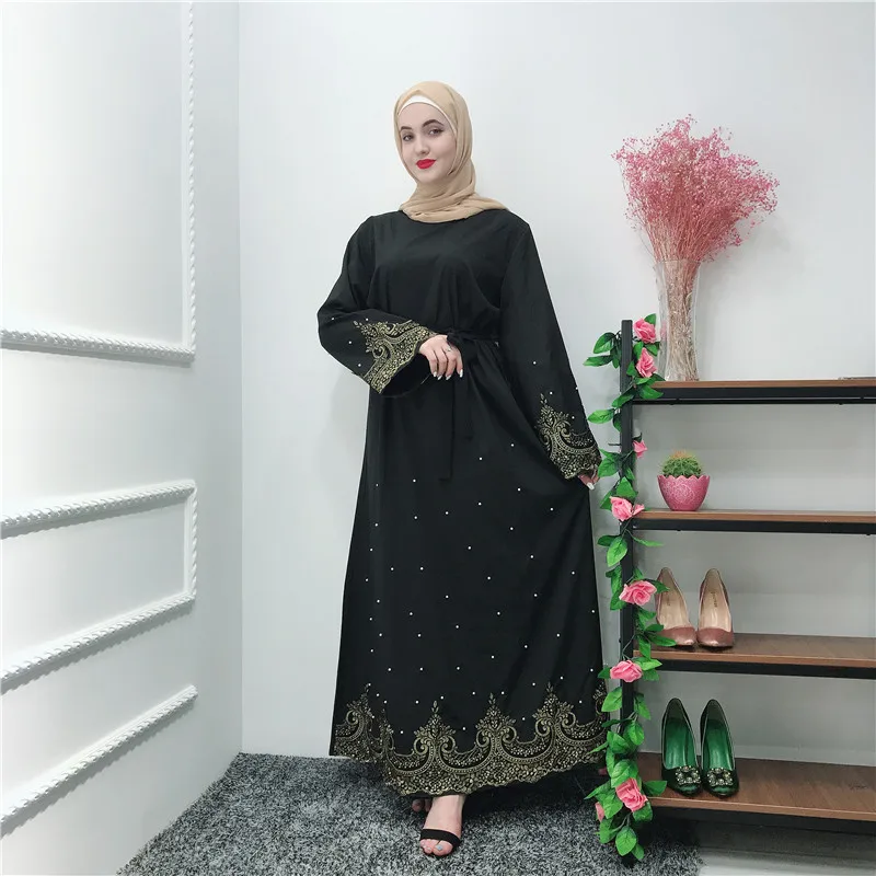Элегантные мусульманские платья и абайя женский Восточный халат мусульманская одежда для Дубай одежда вышивка бисером eid abaya марокканский кафтан