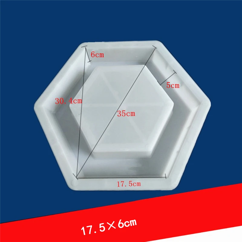 DIY Path Maker Hexagon Hole Shape Garden Path Concrete Plastic Brick Mold Paving Pavement Walkway Plastic Molds 17.5x6cm