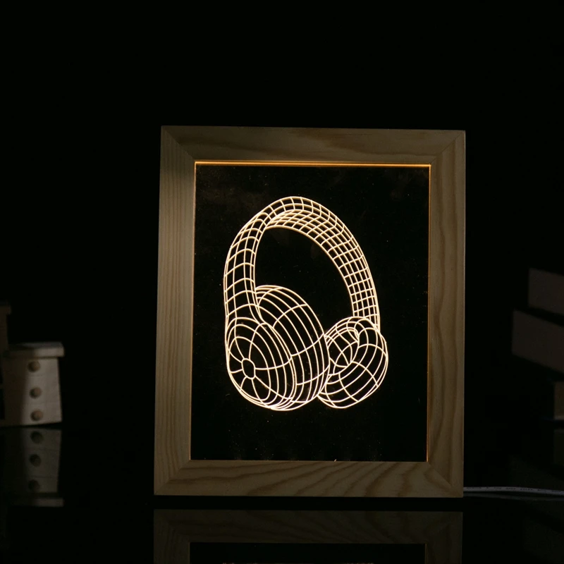 New Unique Usb Lamp Acrylic Led 3d Table Lamps Modern Design Fashion Nightlight Frame Light Wedding Gift Home Decor Decorative Hanging Lamp Decorative Street Lamplamp Tips Aliexpress