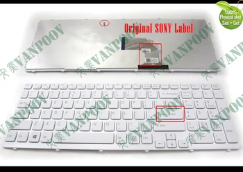 

New US Notebook Laptop keyboard for Sony Vaio SVE15 SVE 15 SVE15 SVE1511 E 15.5" E15 White WITH Frame 1 hole block - 149093811