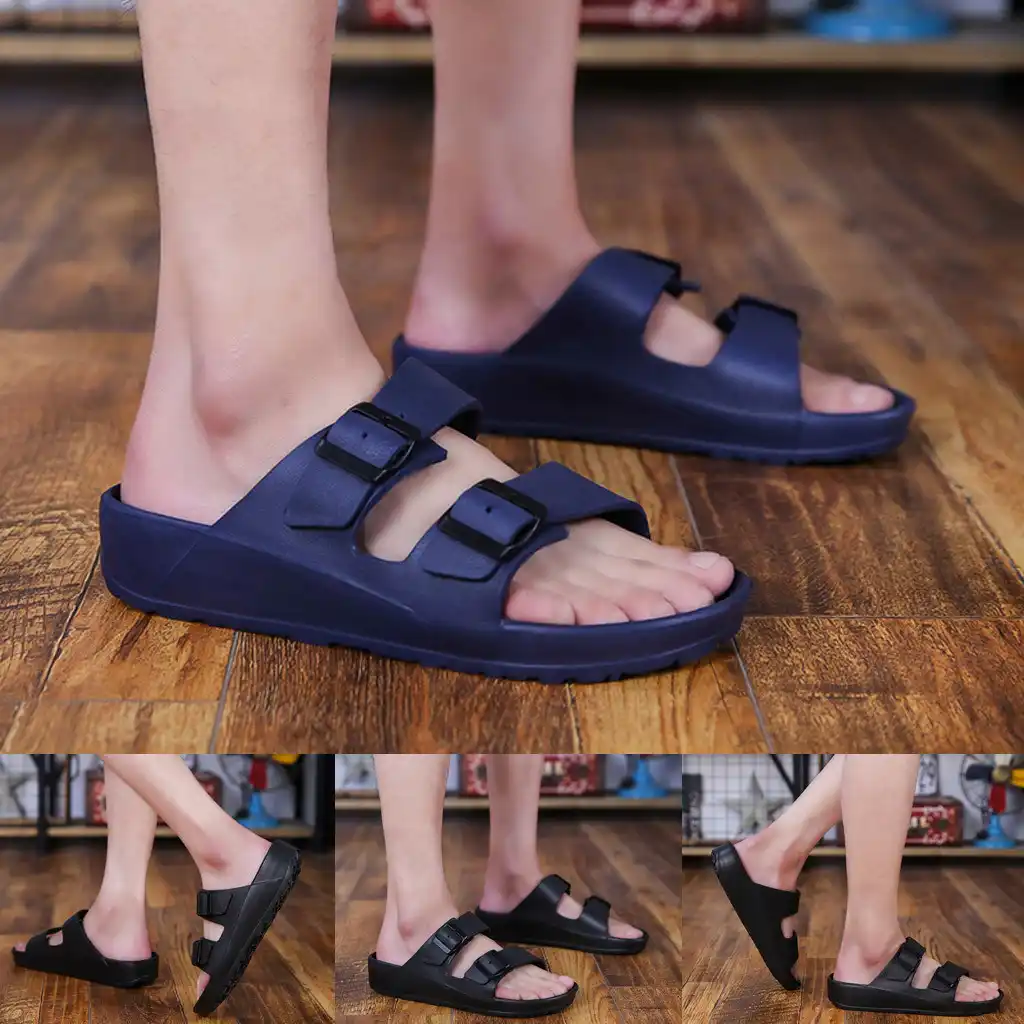 double buckle sandals mens