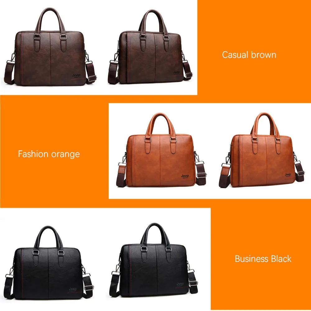 JEEP BULUO мужской бизнес-портфель из спилка, мужской портфель через плечо, 13 дюймов, сумка для ноутбука, чехол, сумка для офиса