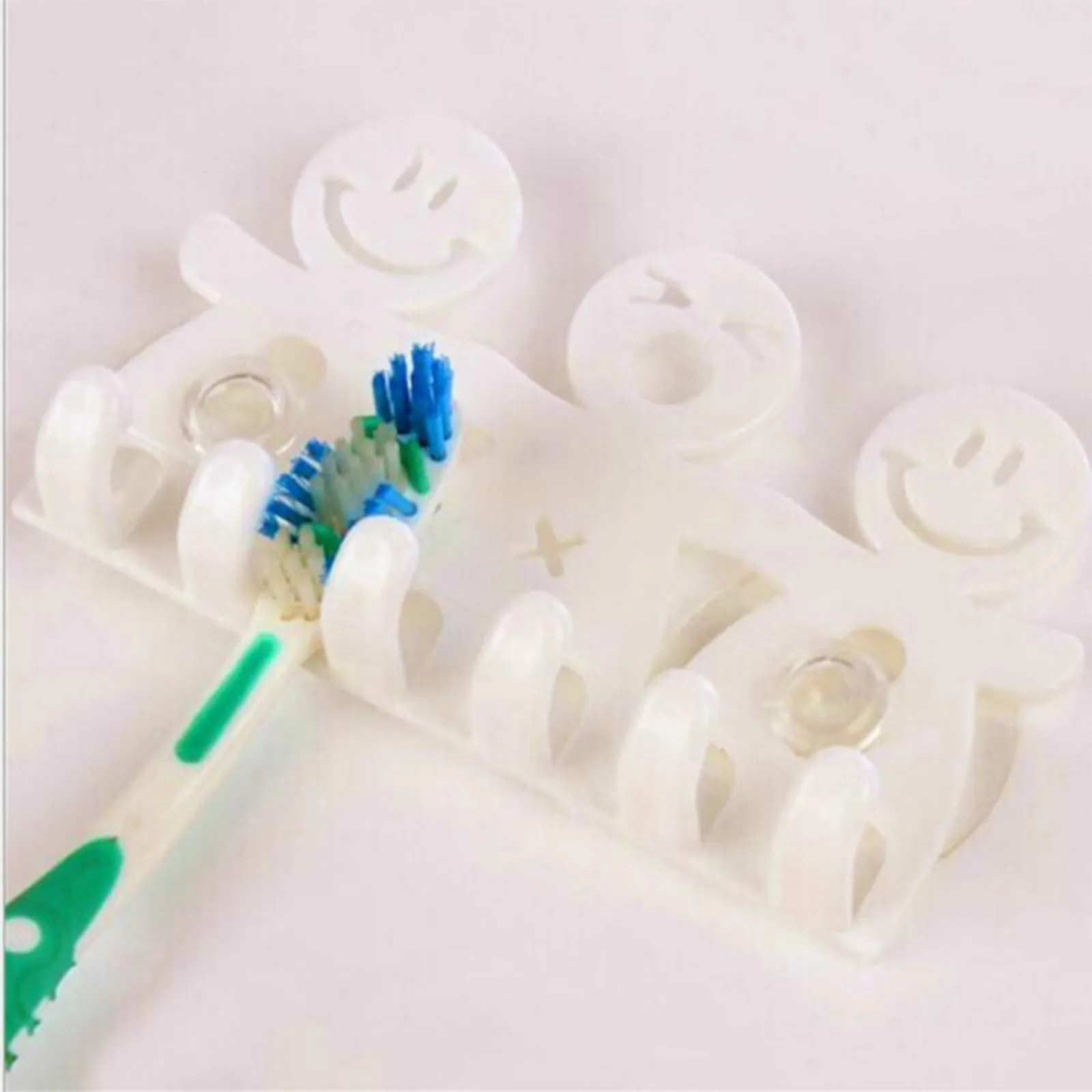 

Hot Sale Smiling Face Cartoon Wall Sucker Toothbrush Rack Holder Plastic Home Bathroom Organizer Tool Toothbrush Cup Holder