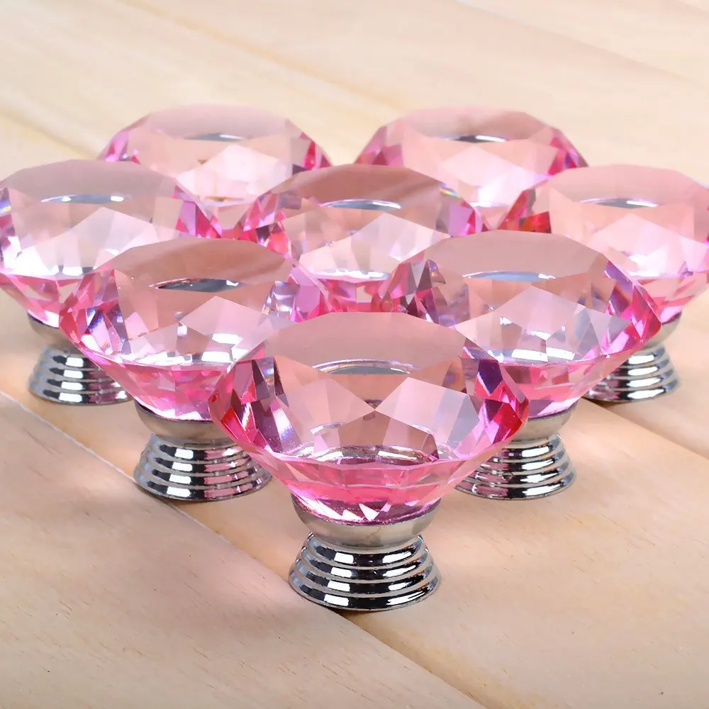 TungFull Pulls Pink Furniture Handles And Knobs Diamond Shape