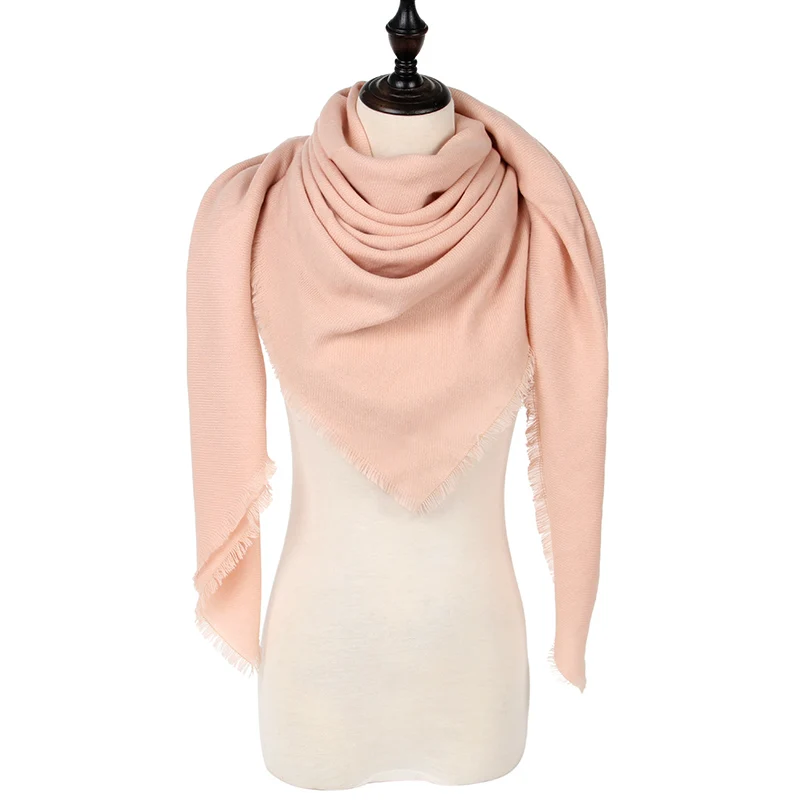 Теплый кашемировый зимний шарф женский платок качество хорошее шерсть шарфы женские,модные плед шарфы платки палантины,большой шарф в форме треугольника,шарф мягкий и приятный на ощупь - Цвет: Color 40