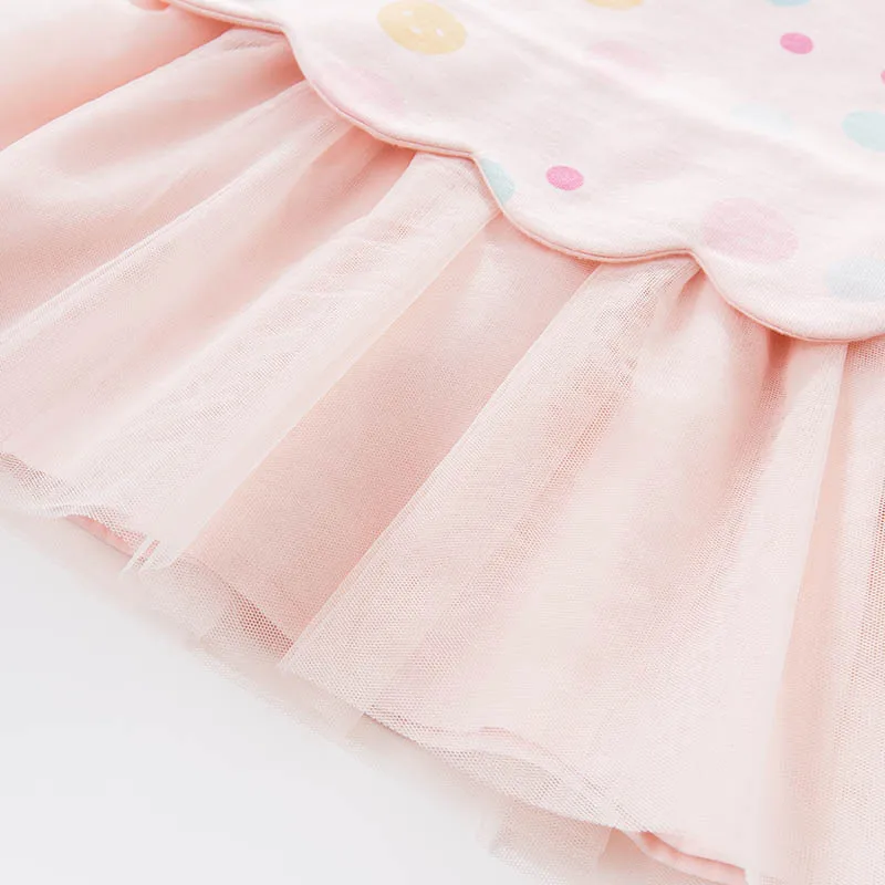 DBZ7310 dave bella/весеннее платье принцессы для маленьких девочек стильная детская одежда с цветным принтом детское платье для малышей