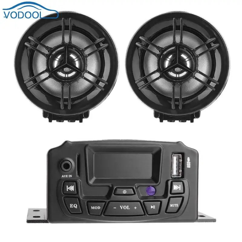 

3Inch LCD Display Motorcycle Speaker Moto Stereo Sound System DC 12V Anti-thief Loudspeaker USB/TF Card Music MP3 Player Kit