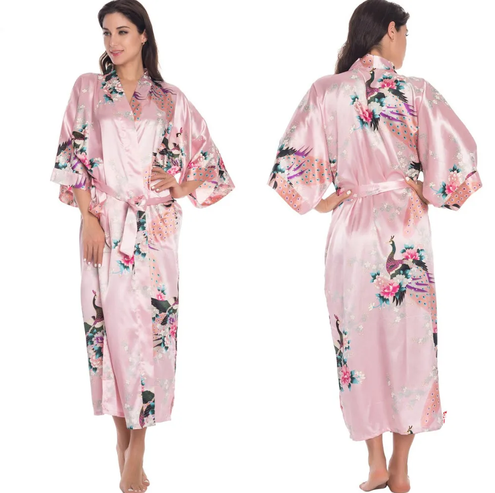 Silk Kimono Robe Bathrobe Women Satin Robe Silk Robes Night Sexy Robes Night Grow For Bridesmaid Summer Plus SizeS-XXXL 010412