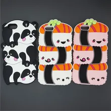 Kawaii 3D Cartoon Japan Sushi Rice Balls Pandas Case Soft Silicon Cover For iPhone SE 5 5S 5C 6 6S 7 7S & Plus Rubber shell