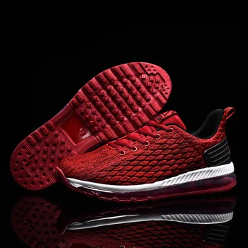 

Air Cushion Running Shoes for Men Knit Comfort Sneakers Breathable Mesh Outdoor Athletic Wear-resistant Trainer Sports Shoes