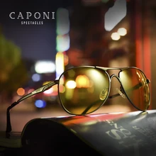 CAPONI, мужские солнцезащитные очки, поляризационные, день и ночь, для вождения, фотохромные солнцезащитные очки, мужские, UV400, Ретро стиль, сплав, BSYS8722
