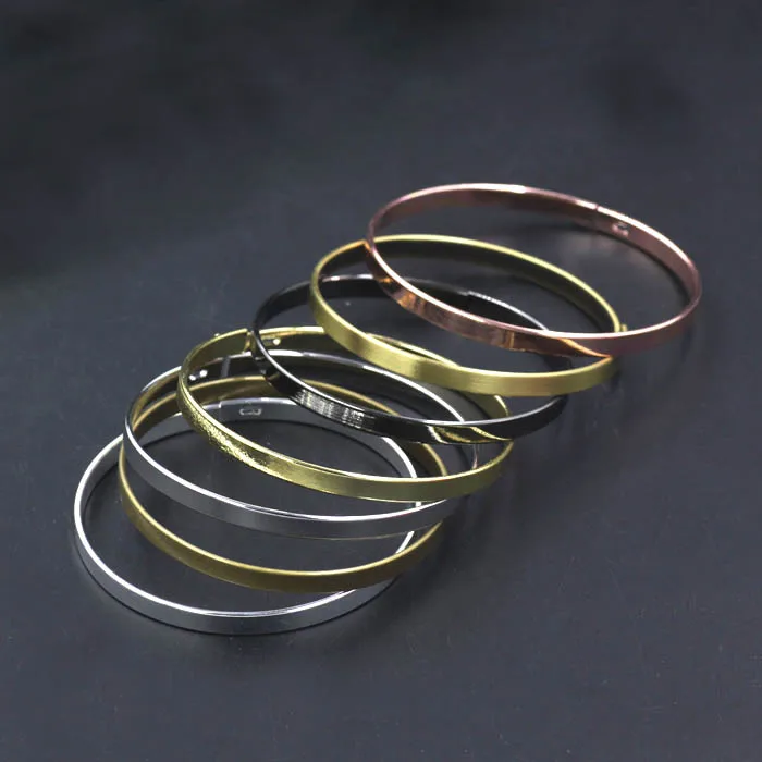 Blank Bangle Settings Spring Lock cuff Bracelet Wrist Bangle Findings