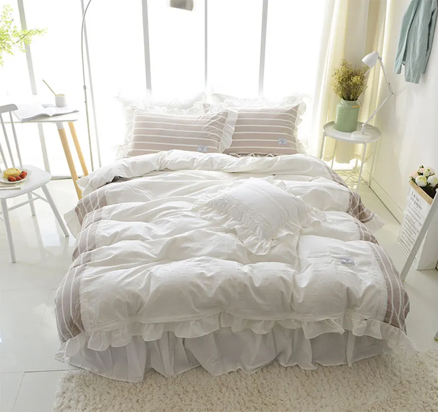font b Cute b font sweet blue single double bedding set adult teen cotton twin