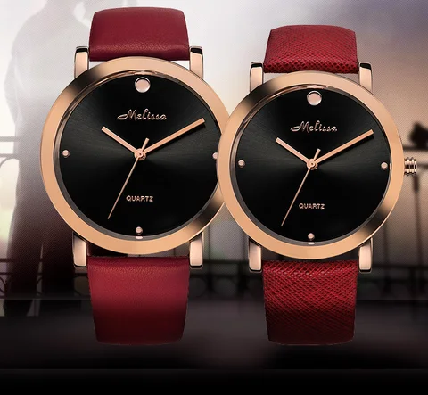 Relógio de Pulso de Couro Melissa Simples Moda Relógios Neutros Amantes Inglaterra Vento Masculino Vestido Feminino 3atm Montre Femme F12176