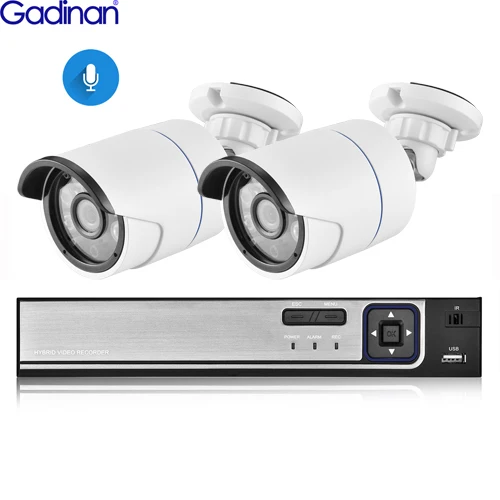2PCS Bullet Cameras Gadinan 4CH 5MP POE NVR комплект камеры безопасности Система 5.0MP ИК Крытый Открытый CCTV купольная POE ip-камера P2P комплект видеонаблюдения - Цвет: 2PCS Bullet Cameras