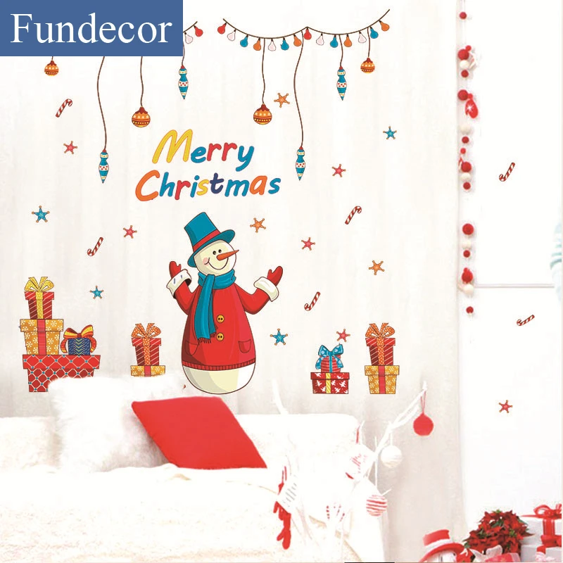 [Fundecor] merry christmas christmas wall stickers Christmas Snowman