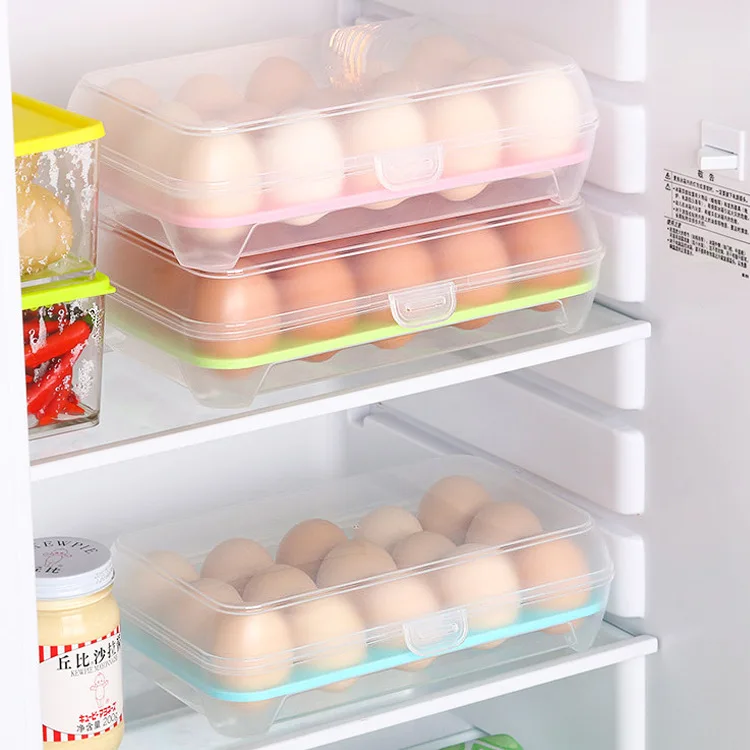 

15 Grid Egg Storage Box Egg Holder For Refrigerator Storage Containers Plastic Containers For Food Storage