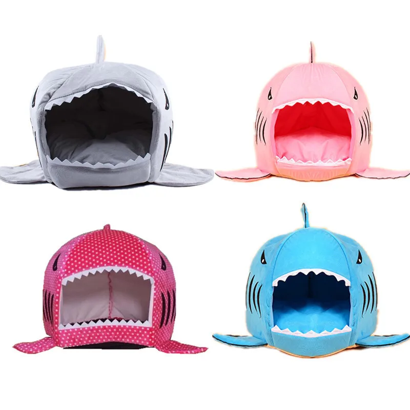 

Soft Dog Cat Bed Cartoon Shark Mouse Shape Washable Dog house Pet Sleeping Bed With Removable Cushion DB603