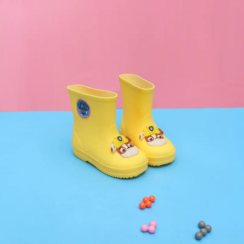 PAW PATROL/детские резиновые сапоги для мальчиков и девочек; водонепроницаемая обувь; детская обувь; нескользящая модная обувь принцессы; Милая обувь; размеры 15-19 см