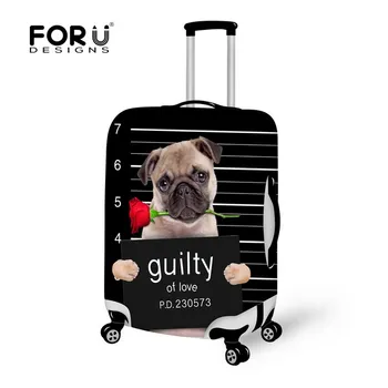 

FORUDESIGNS Fashion Travel Luggage Suitcase Protective Cover Cute Dog Print Luggage Covers Animal Elastic Cover For Suitcase