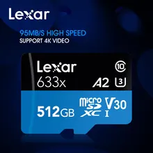 Lexar 512 Гб micro sd реальная емкость карты 16 ГБ 32 ГБ 64 ГБ 128 ГБ 256 ГБ горячая SDXC/SDHC флэш-карта памяти micro sd высокая скорость