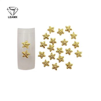 

50 PCS/bag Golden Bump Five-pointed Star Type 5 * 5 mm 3D Nail Art Decorations Pretty Pretty Girl Charm DIY Nail Stickers