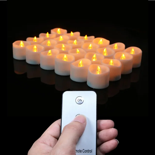 Pack of 12 or 24 Battery Votive Candles With Remote,Remote Led Candles