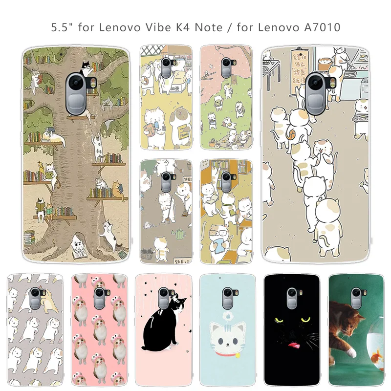 Чехол для Lenovo Vibe K4 Note K 4 CuteCat мягкий тонкий силиконовый чехол из ТПУ A7010/Vibe 5 дюйма