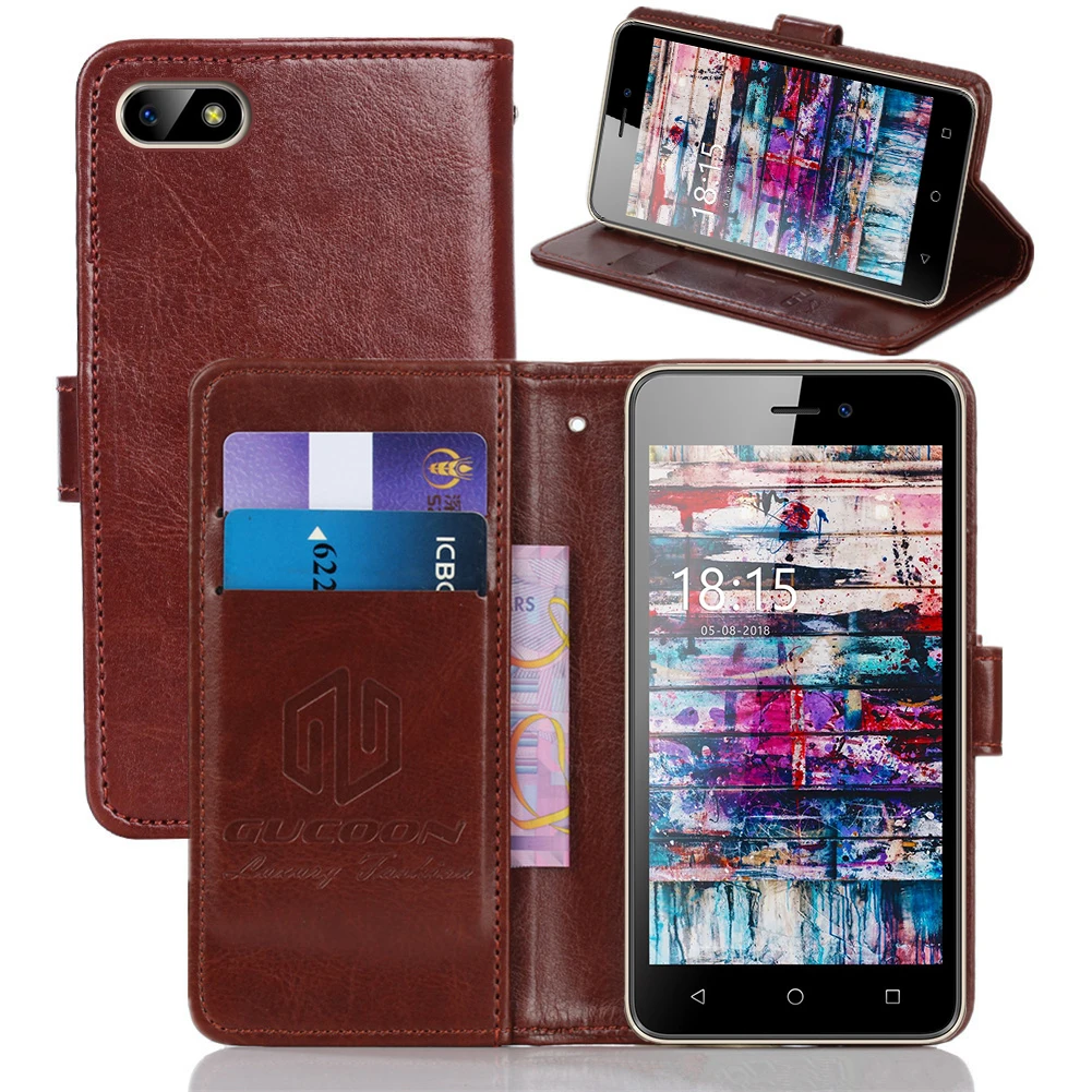 

GUCOON Classic Wallet Case for BQ BQ-5002G Fun BQ BQ-5015L First Cover PU Leather Flip Case for BQ BQ-5302G Velvet 2 Phone Bag