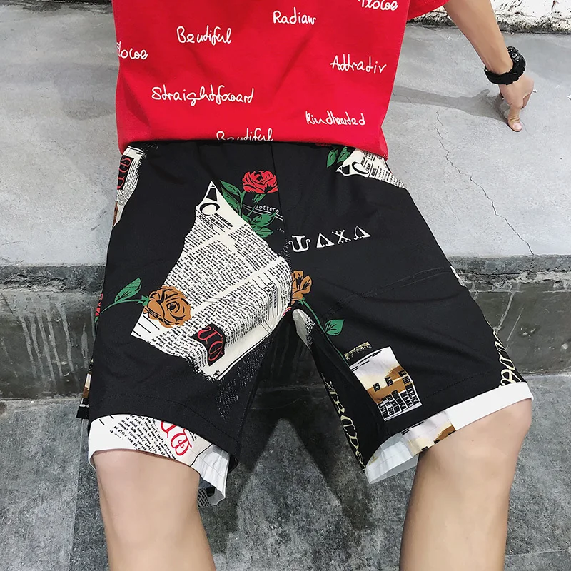 

2019 Men's Harem Casual Male Cotton Brand Printing Jogger Shorts Multi-pocket For Men Breathable Fabric Shorts Big Size M-5XL