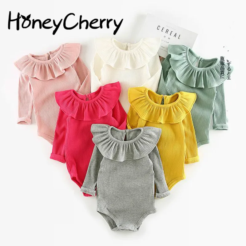 2017 Baby Burst Lotus Leaf Collar Triangular Climbing Suit Baby Bodysuits Baby Girl Clothes Bodysuit Baby