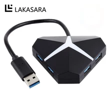 USB 3,0 концентратор 5 Гбит/с супер скорость 4 порта USB 3,0 концентратор адаптер 15 см длина кабеля usb-концентратор, адаптер для Macbook с Светодиодный индикатор
